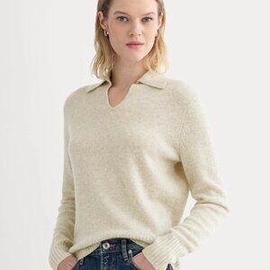 NWT Everlane Cashmere Polo Sweater Sz SMALL CANVAS